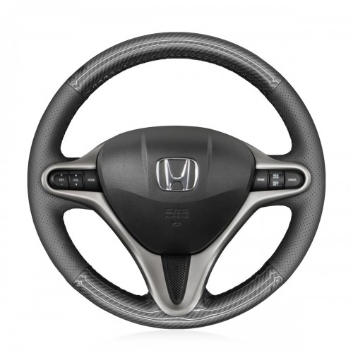 Loncky Auto Custom Fit OEM Black Genuine Leather Car Steering